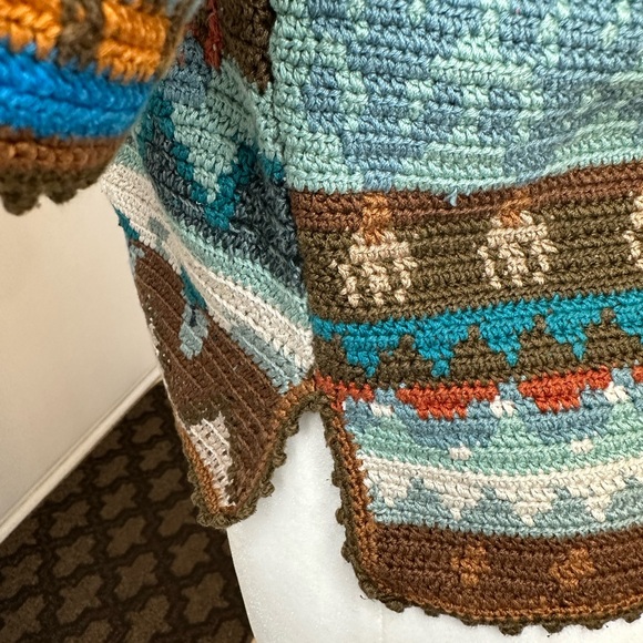 Peruvian Connection Sweater Art to Wear Pima Cotton Cardigan Size Medium - Picture 7 of 9